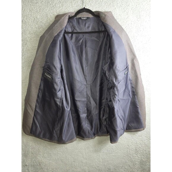 Jos A Bank Wool Blazer Sport Coat Mens 46L Gray Blue Check Executive $199 - Picture 5 of 10